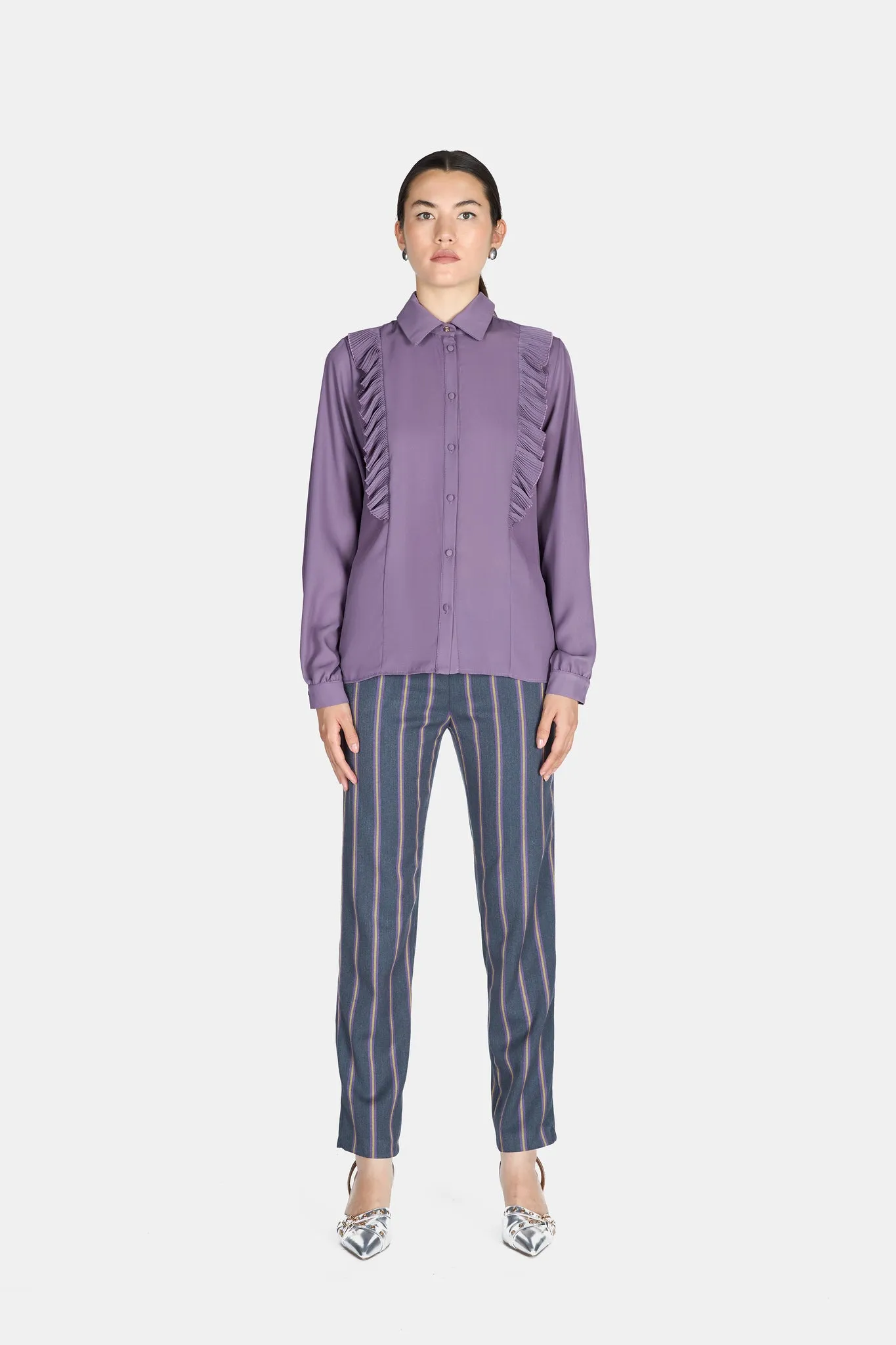 Camicia volant plissè