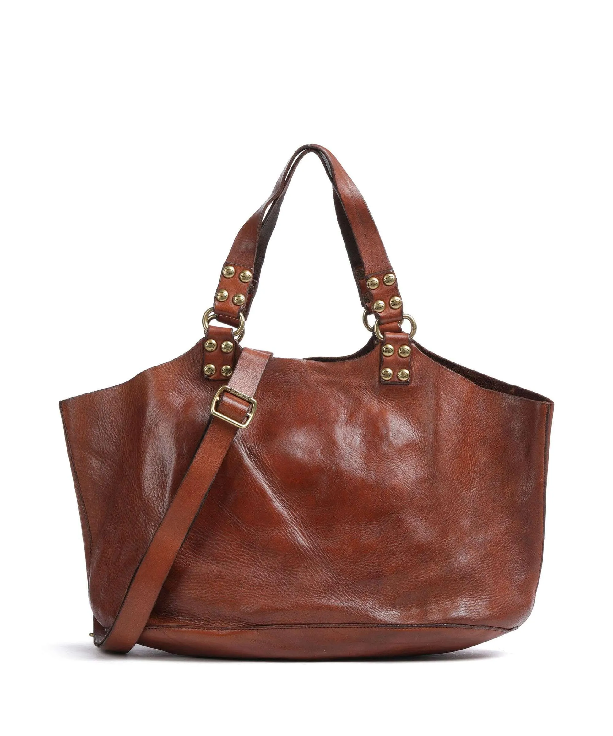  Campomaggi Borsa shopper pelle di vacchetta grana marrone  