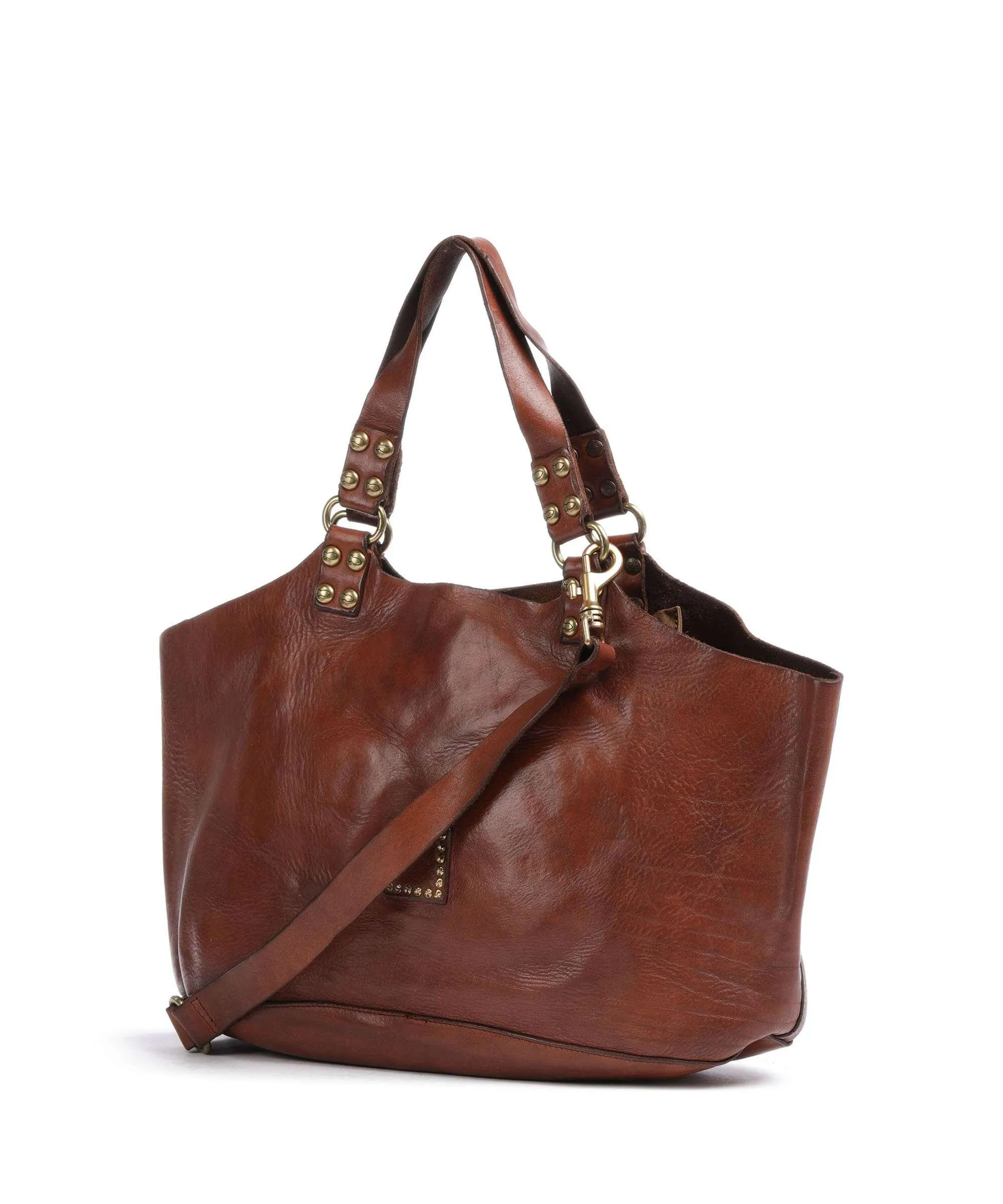  Campomaggi Borsa shopper pelle di vacchetta grana marrone  