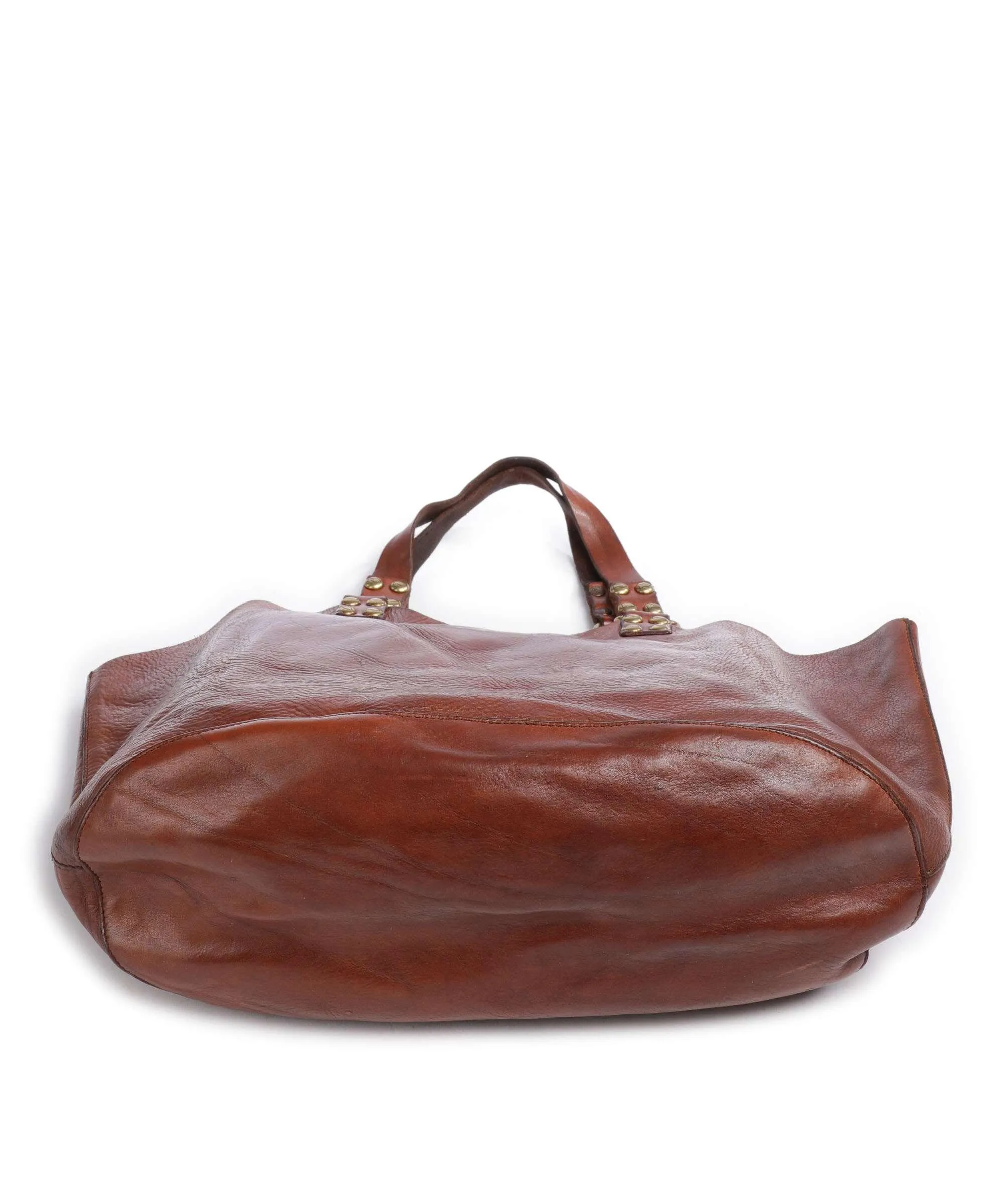  Campomaggi Borsa shopper pelle di vacchetta grana marrone  