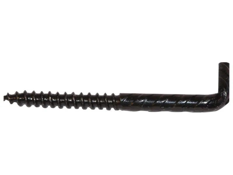 Cancano acciaio zincato filetto legno 5,2 mm x 65 mm x 16 mm rustico nero 2 pz