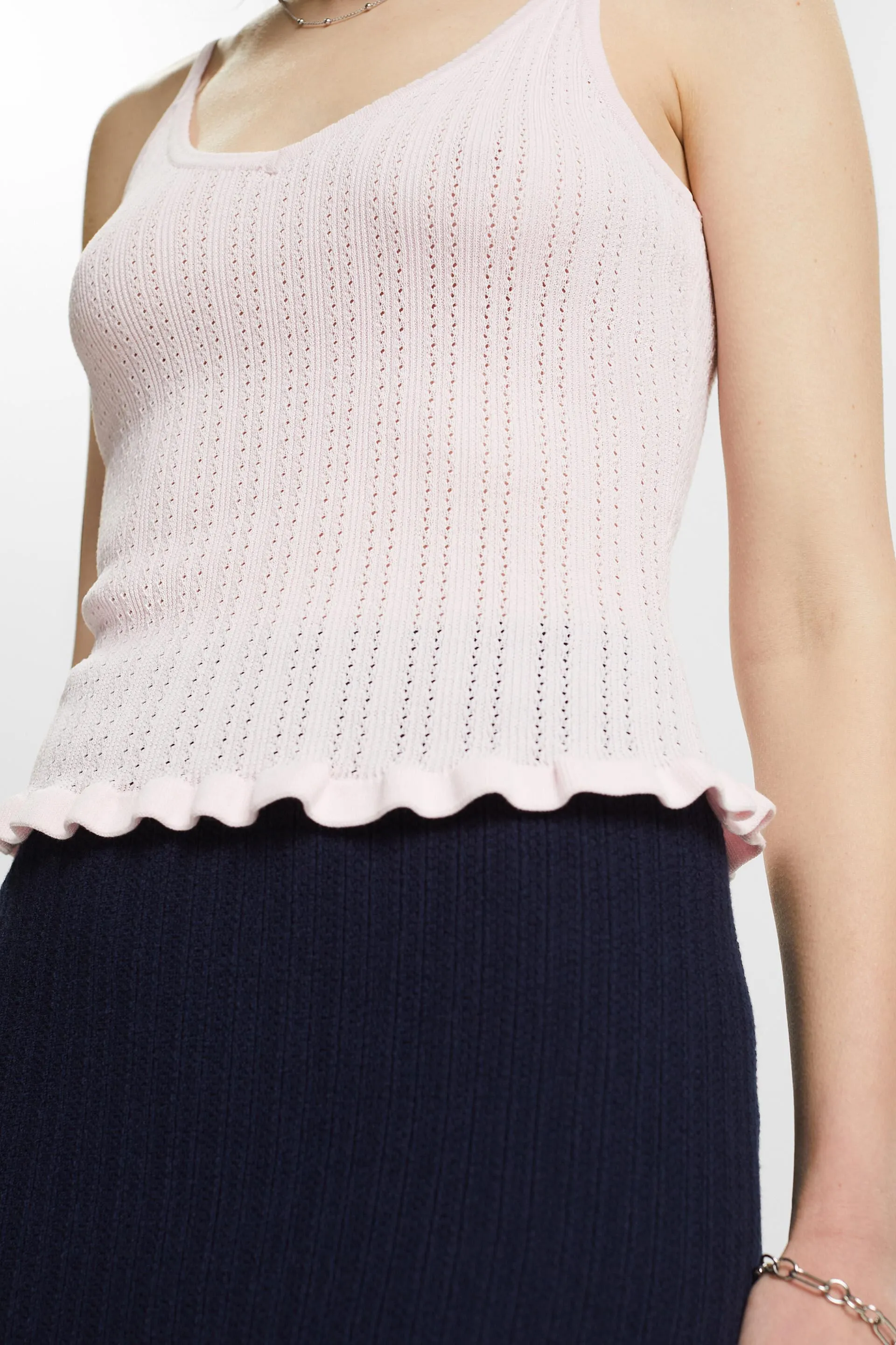 Canotta in maglia pointelle
