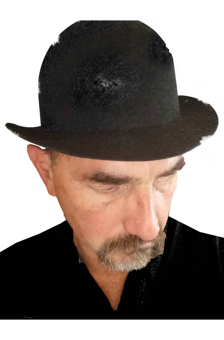 Cappello a bombetta nero adulto bruciato per becchino