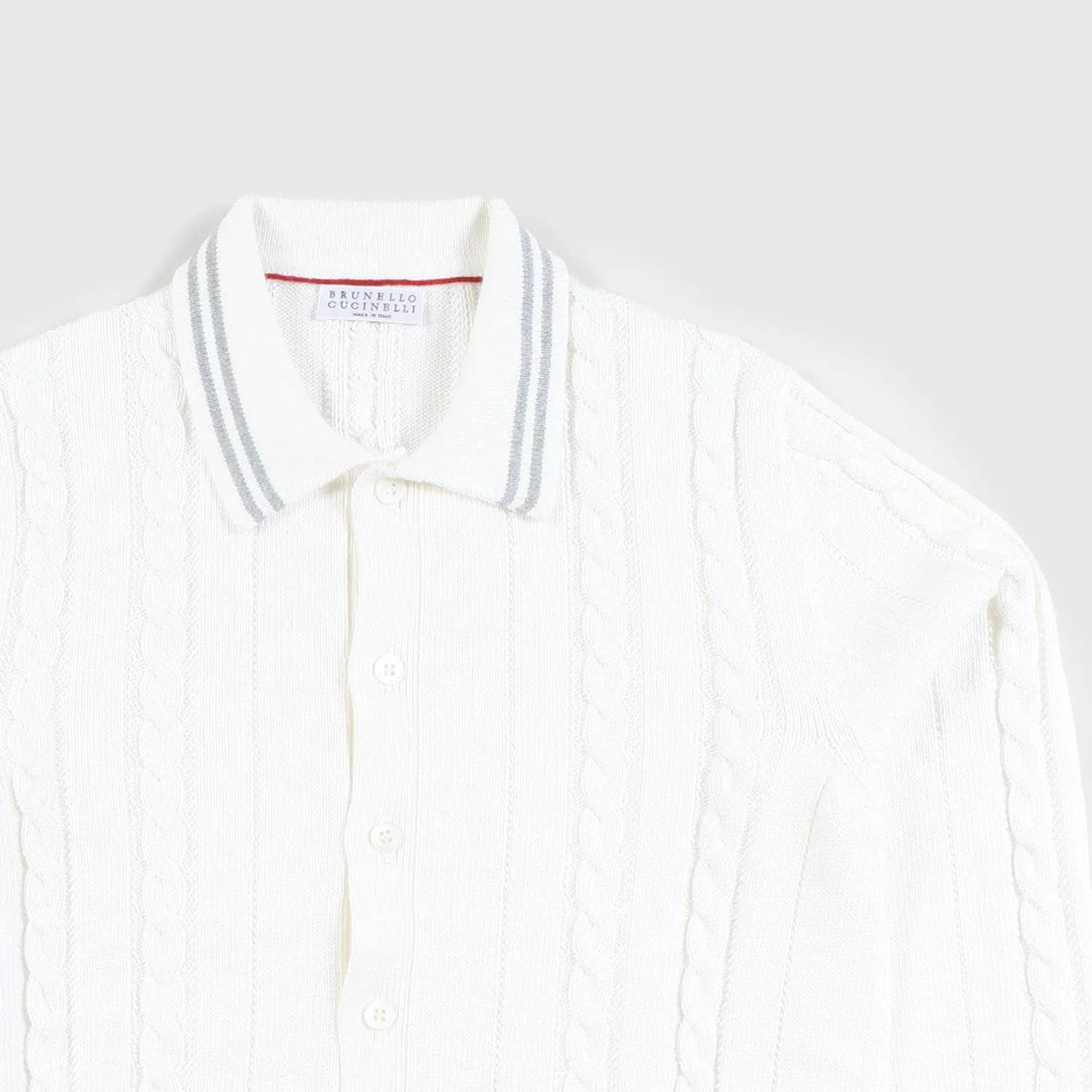 Cardigan Bianco Con Intreccio Ragazzo