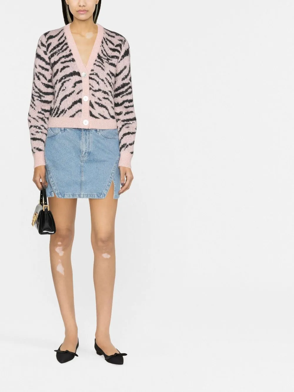 Cardigan con fantasia animalier-donna