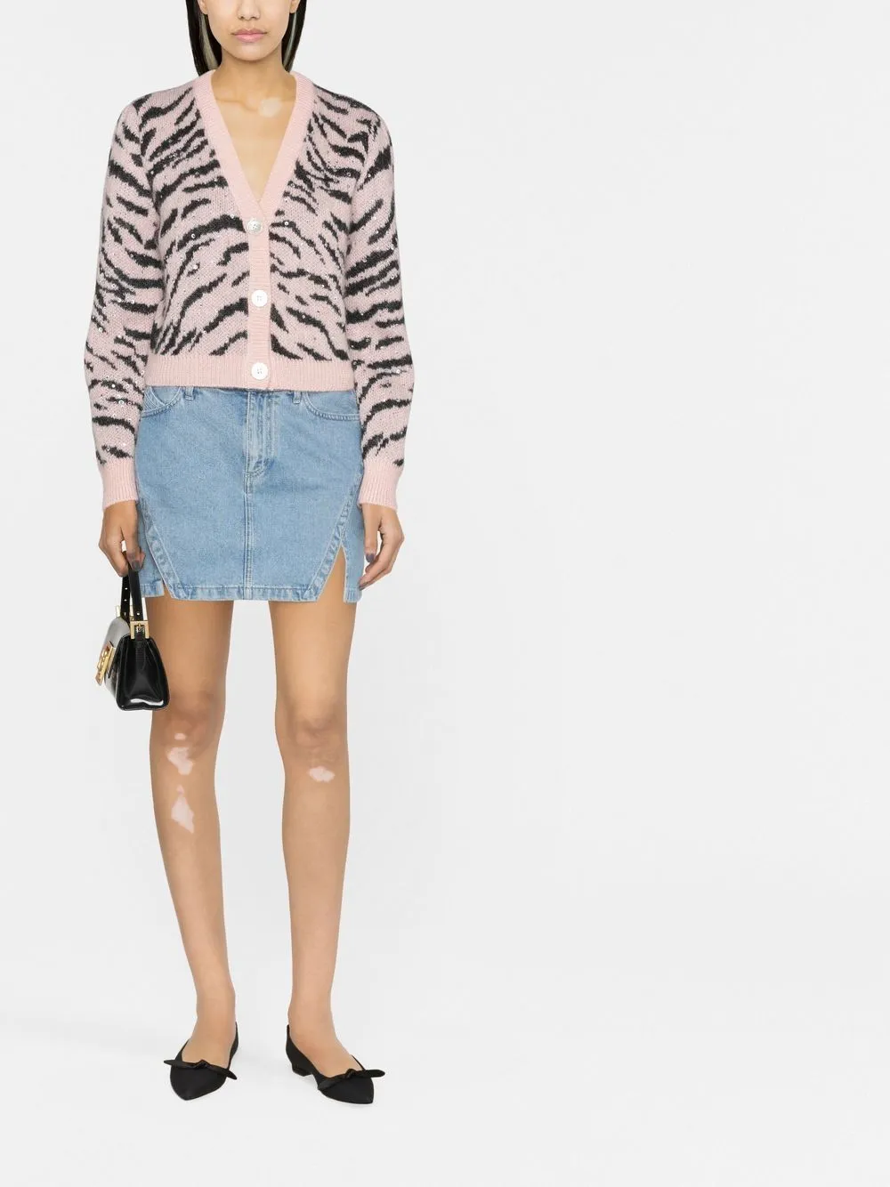 Cardigan con fantasia animalier-donna