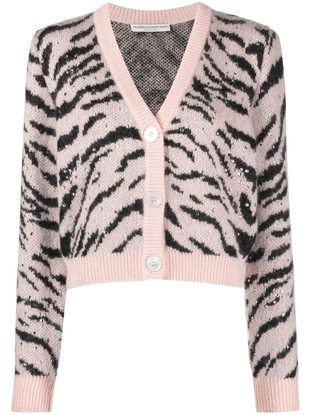Cardigan con fantasia animalier-donna