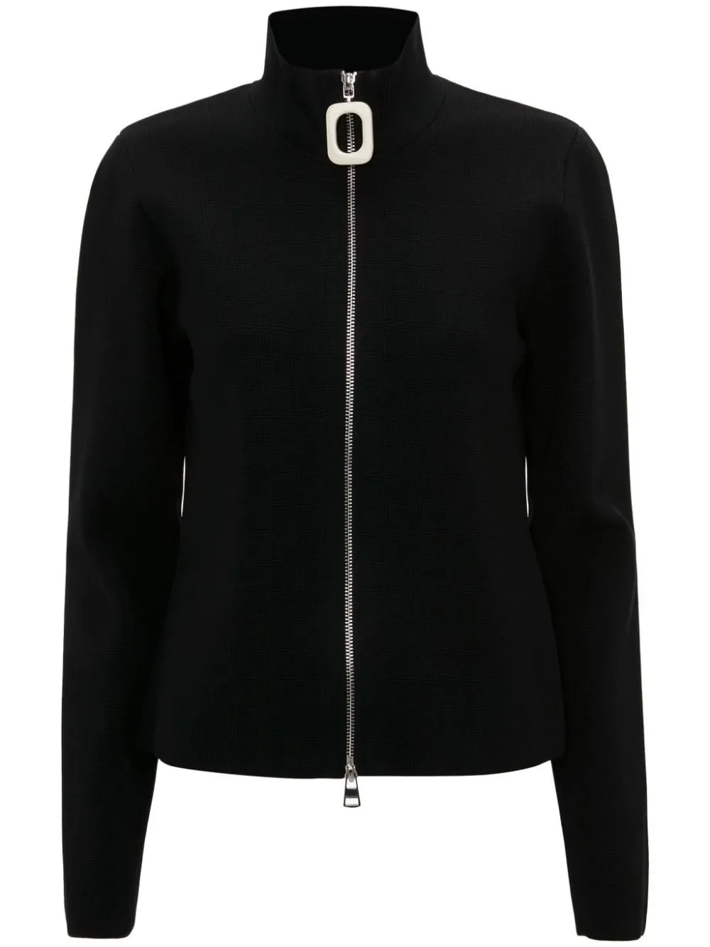Cardigan con zip in nero - donna