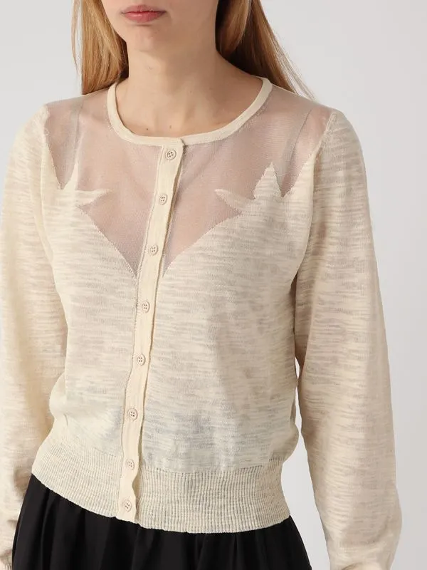 Cardigan donna Pinko in misto cotone Ecru'