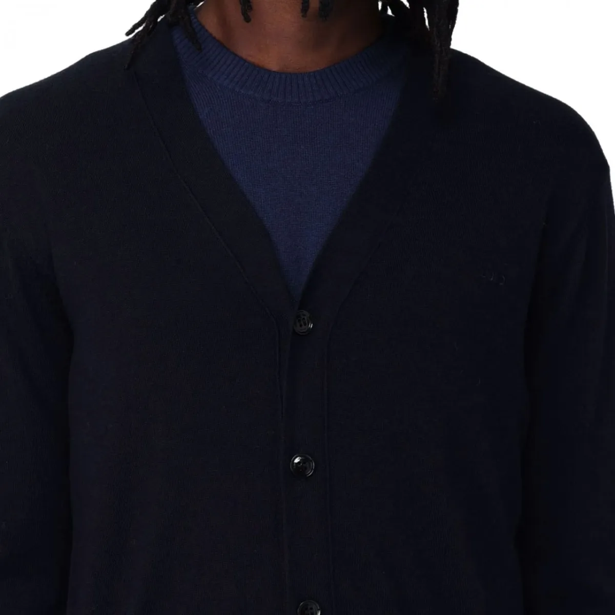 Cardigan In Maglia Cardbase Blu