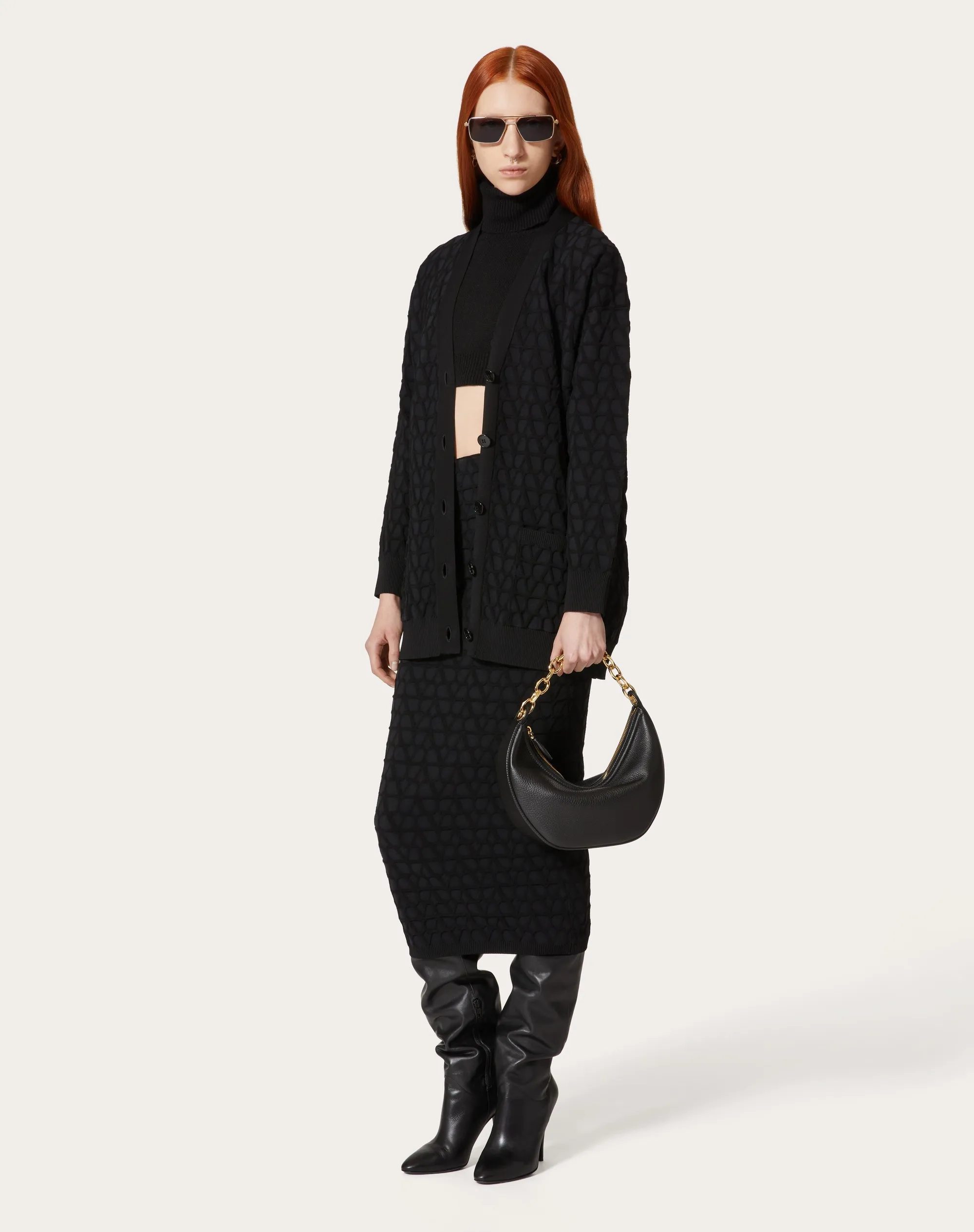 CARDIGAN IN STRETCHED VISCOSE TOILE ICONOGRAPHE