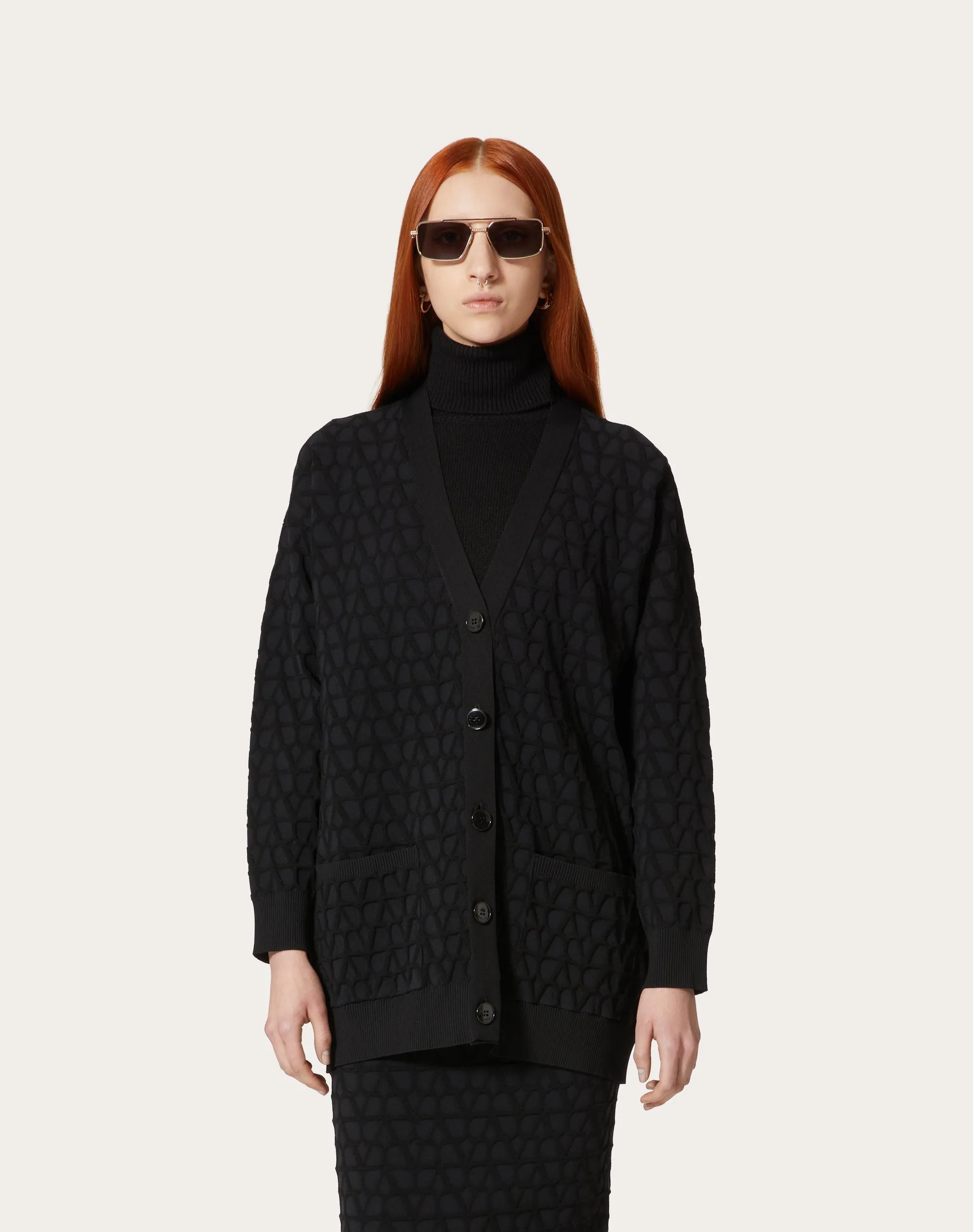 CARDIGAN IN STRETCHED VISCOSE TOILE ICONOGRAPHE