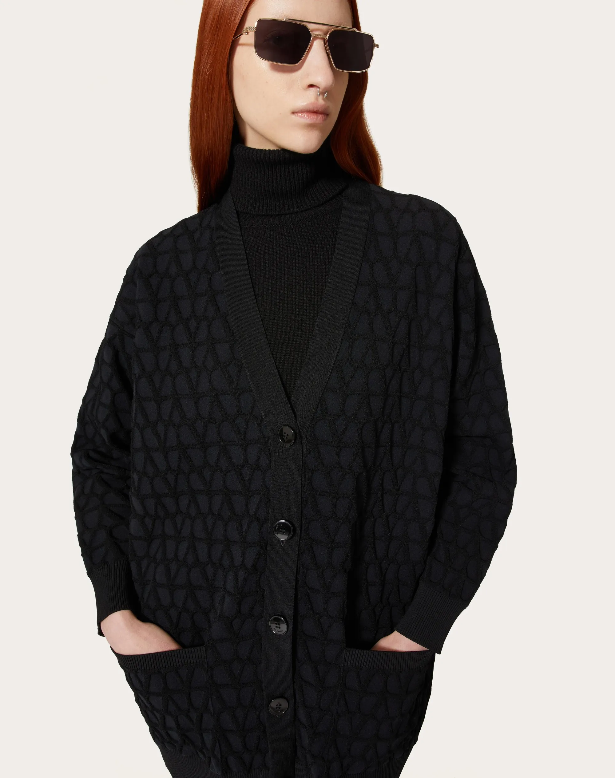 CARDIGAN IN STRETCHED VISCOSE TOILE ICONOGRAPHE