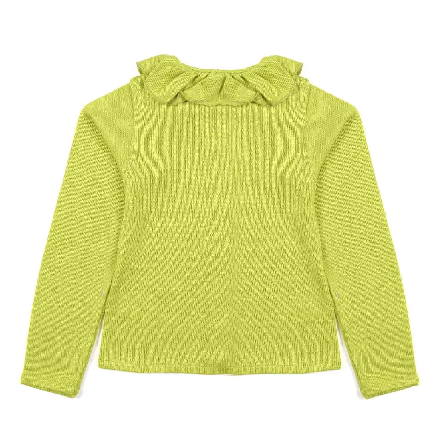 Cardigan Lime Con Collo Volants Bambina
