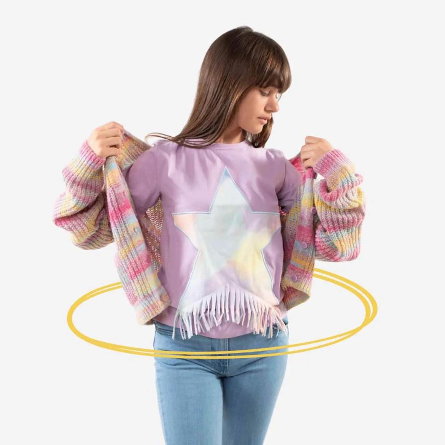 Cardigan Multicolor Stella Bambina E Ragazza