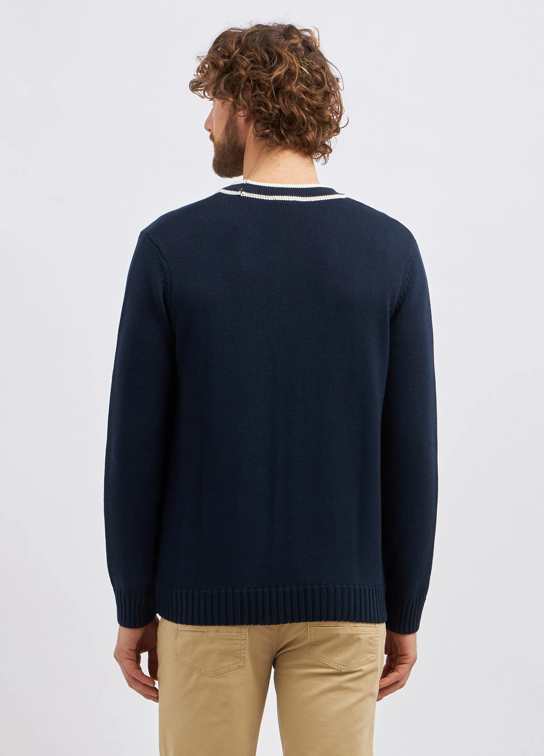 Cardigan tricot in puro cotone uomo