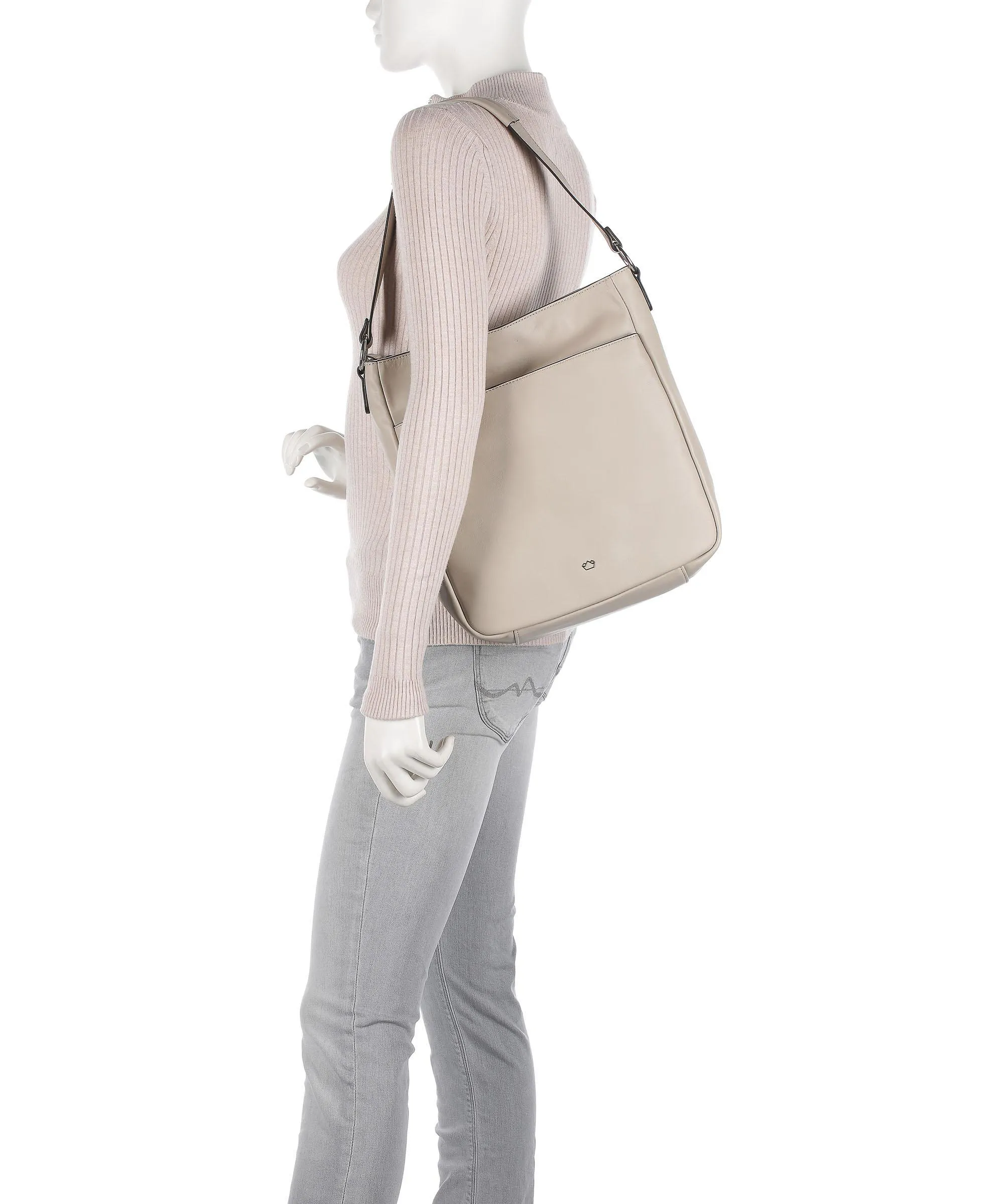  Castelijn & Beerens Babette Nappa Borsa hobo pelle di vacchetta finemente grana beige  