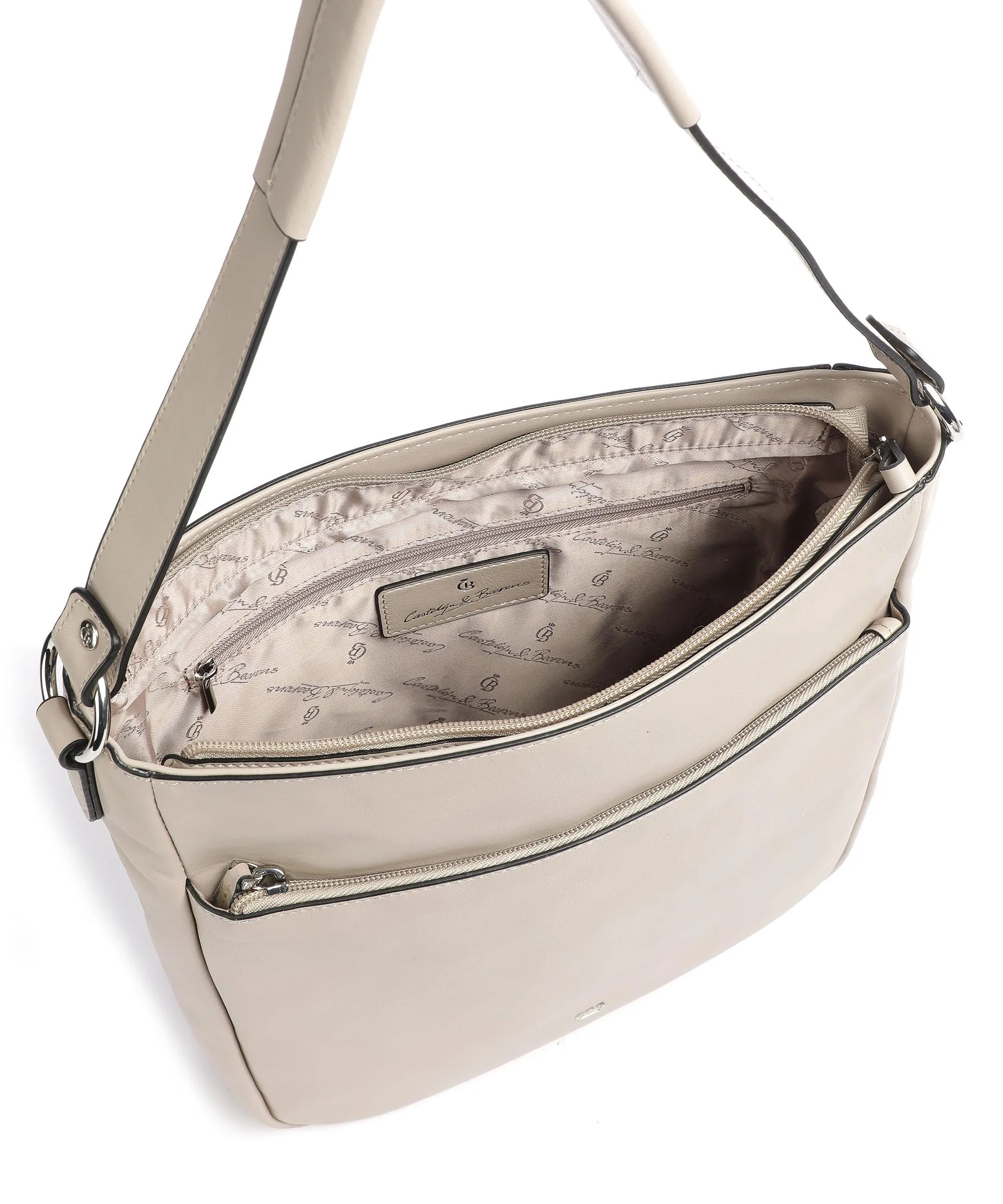  Castelijn & Beerens Babette Nappa Borsa hobo pelle di vacchetta finemente grana beige  