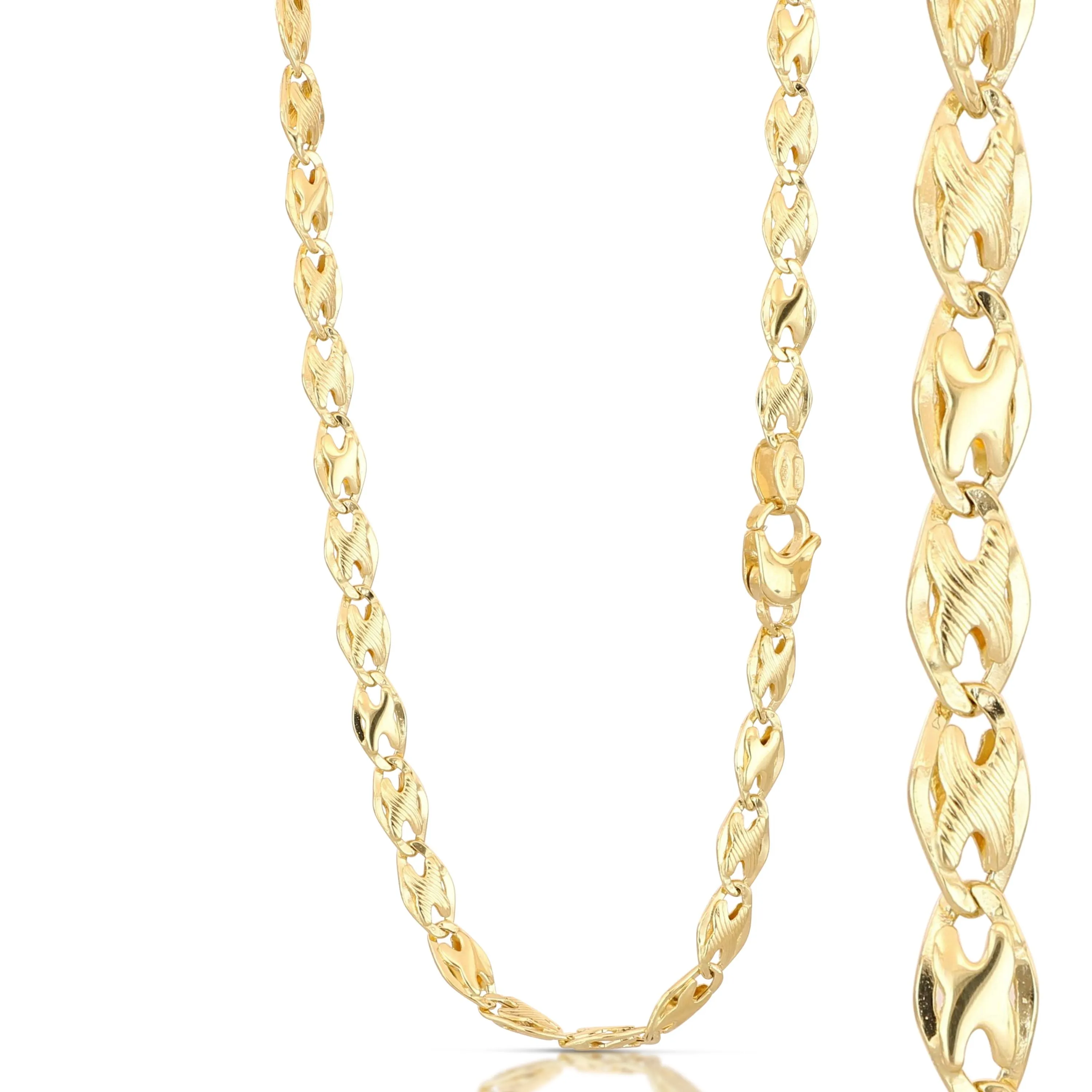 Catena oro vuota con riportini
