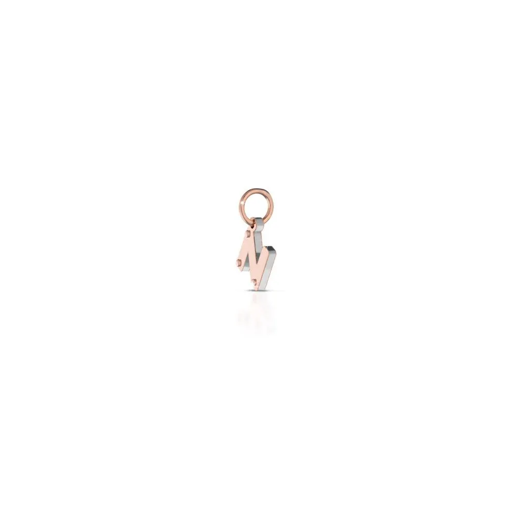Charm Le Bebè in Oro Rosa e Argento con Lettera N – Lock Your Love – LBB170-N