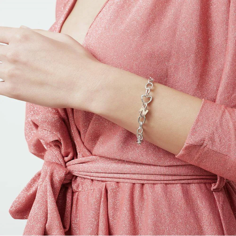 Charm Le Bebè in Oro Rosa e Argento con Lettera N – Lock Your Love – LBB170-N