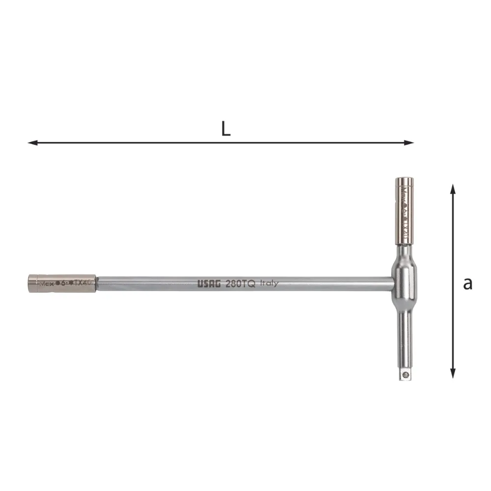 Chiave a T portainserti magnetico esagonale Usag 280 TQ da 1/4''