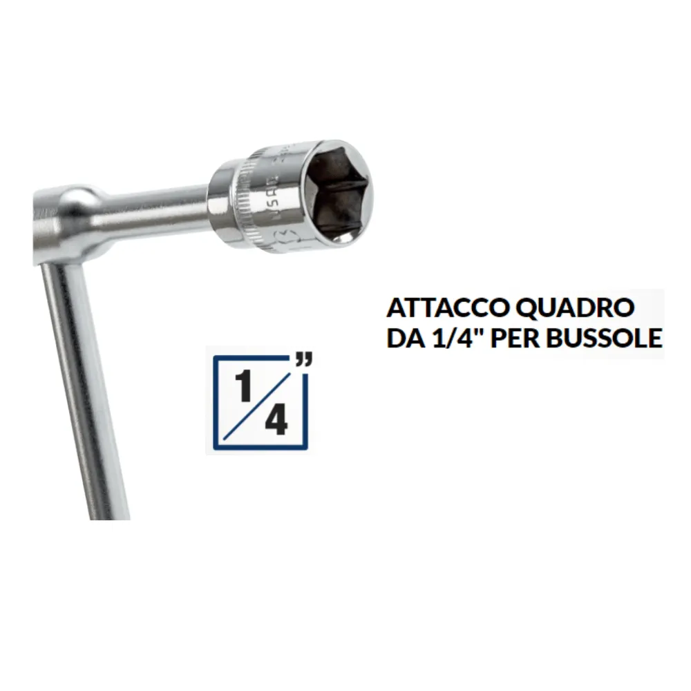 Chiave a T portainserti magnetico esagonale Usag 280 TQ da 1/4''