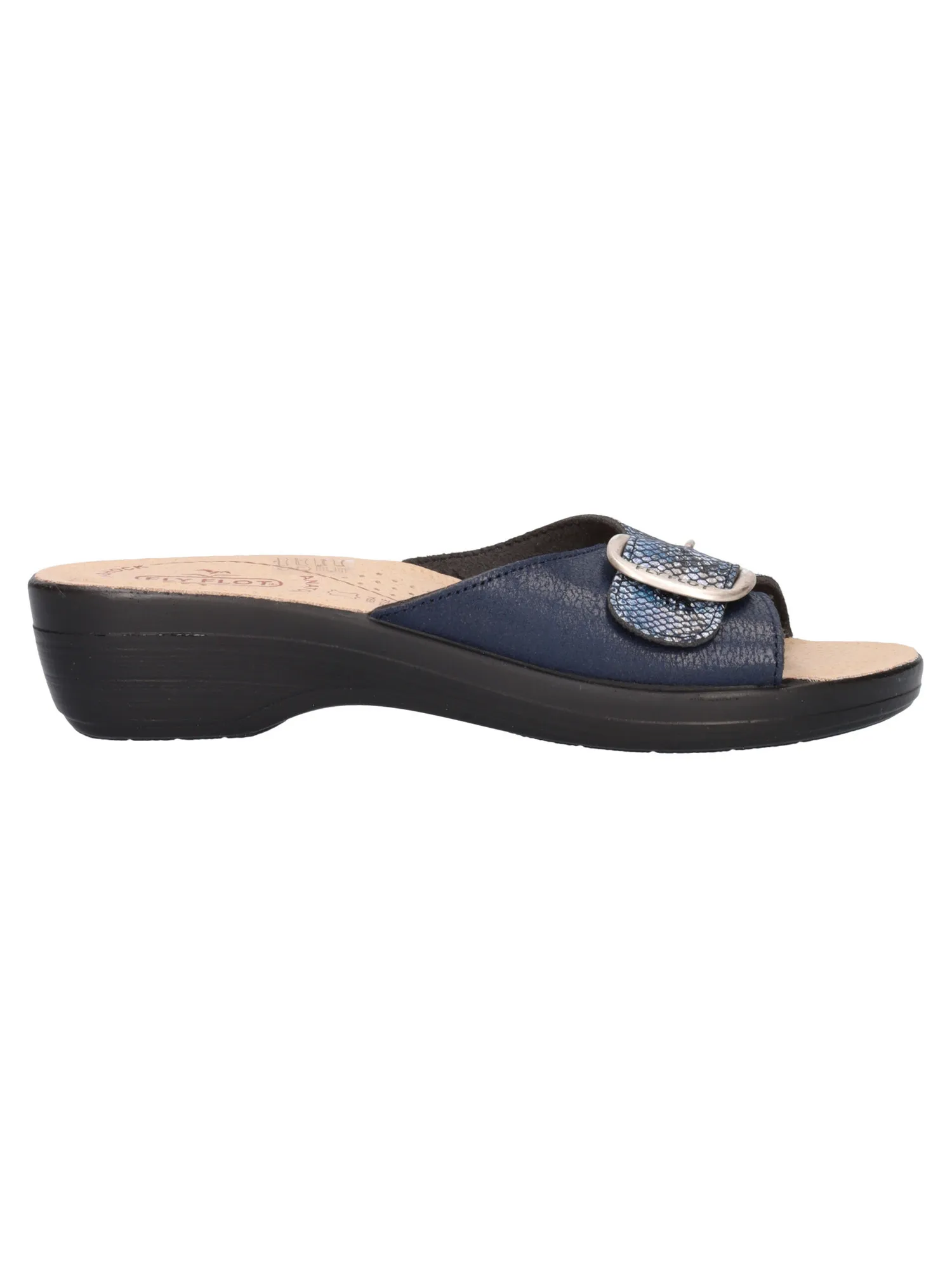 Ciabatta con zeppa bassa Fly Flot da donna blu