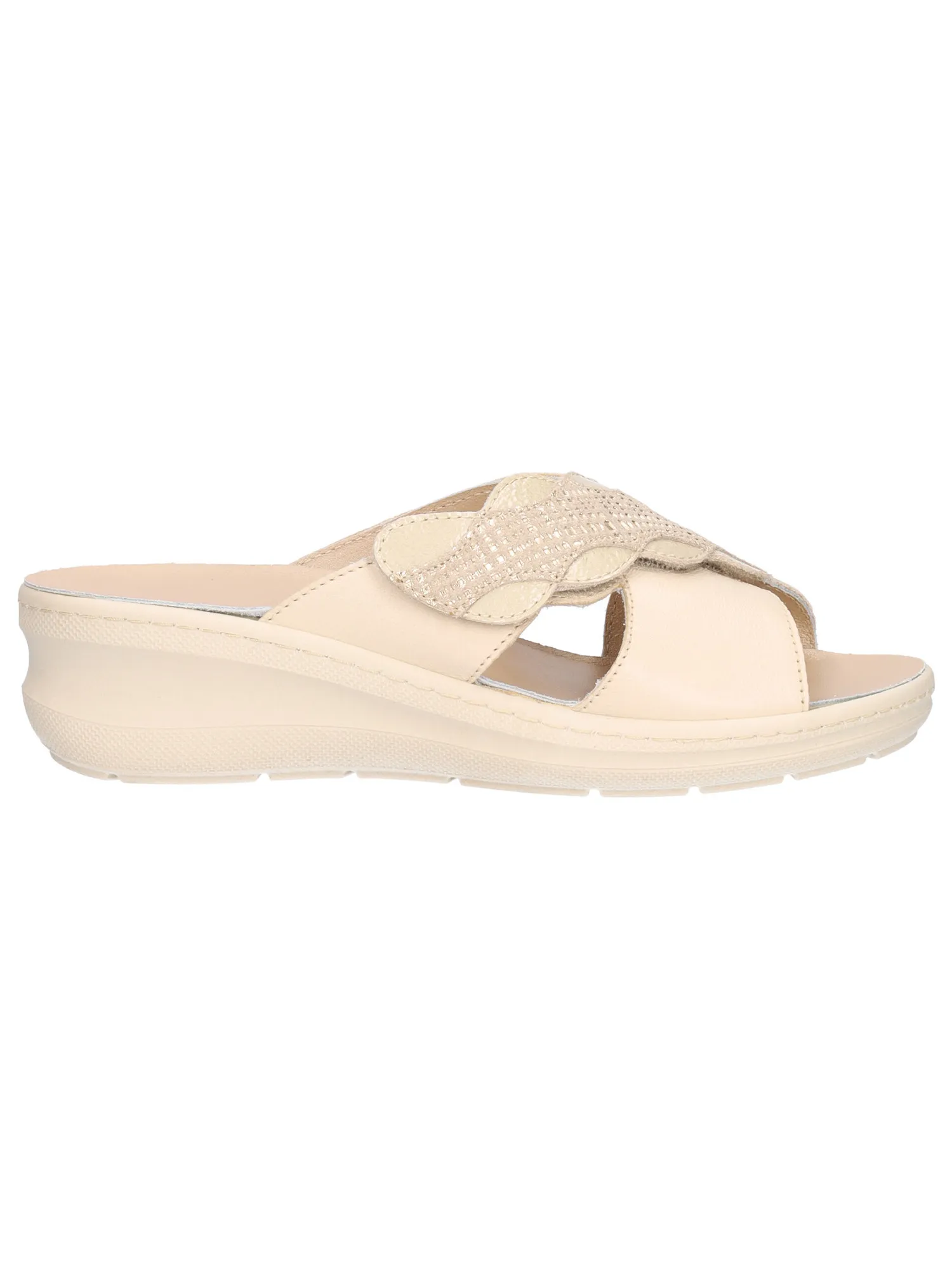 Ciabatta zeppa bassa Melluso da donna beige