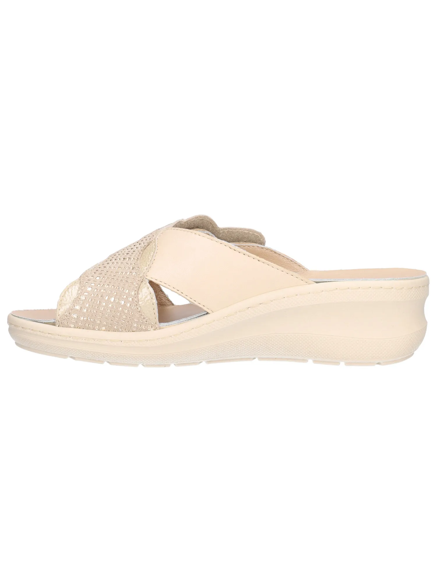 Ciabatta zeppa bassa Melluso da donna beige