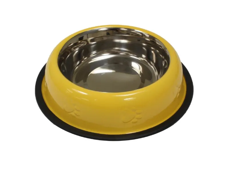 Ciotola cani multiuso in acciaio inossidabile giallo 950 ml