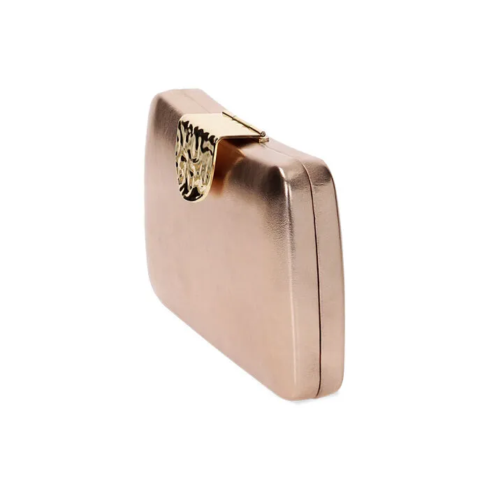 Clutch rosa-oro laminato
