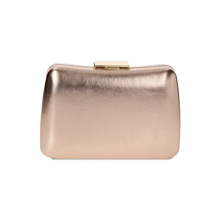 Clutch rosa-oro laminato