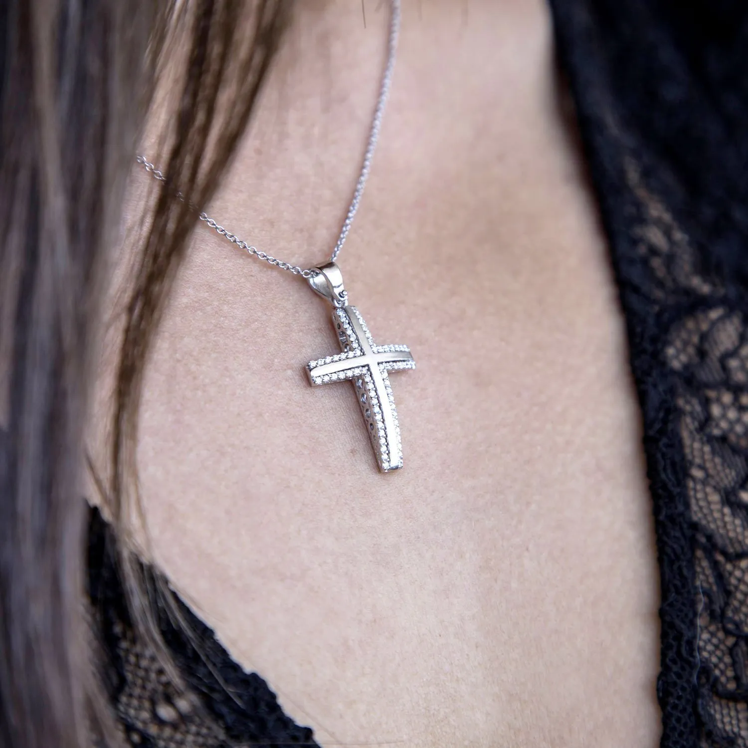 Collana Cross Diamond