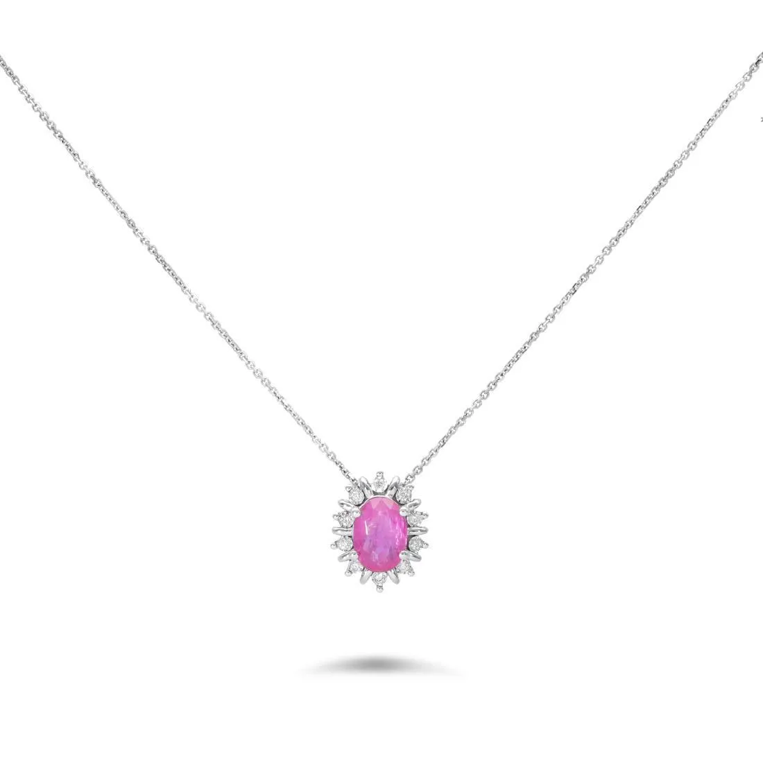 Collana in oro con rubino ct. 1,00 e diamanti