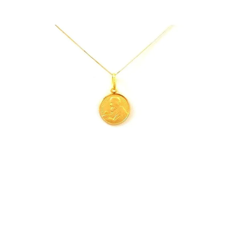 COLLANA IN ORO GIALLO 18 KT CON CIONDOLO PADRE PIO