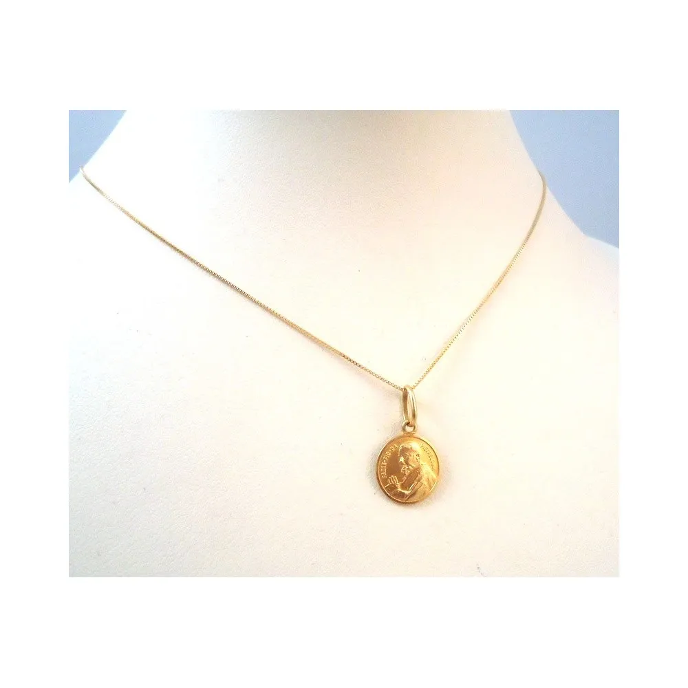 COLLANA IN ORO GIALLO 18 KT CON CIONDOLO PADRE PIO