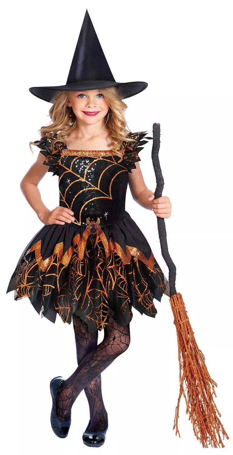 Costume da strega ragno verde da bambina