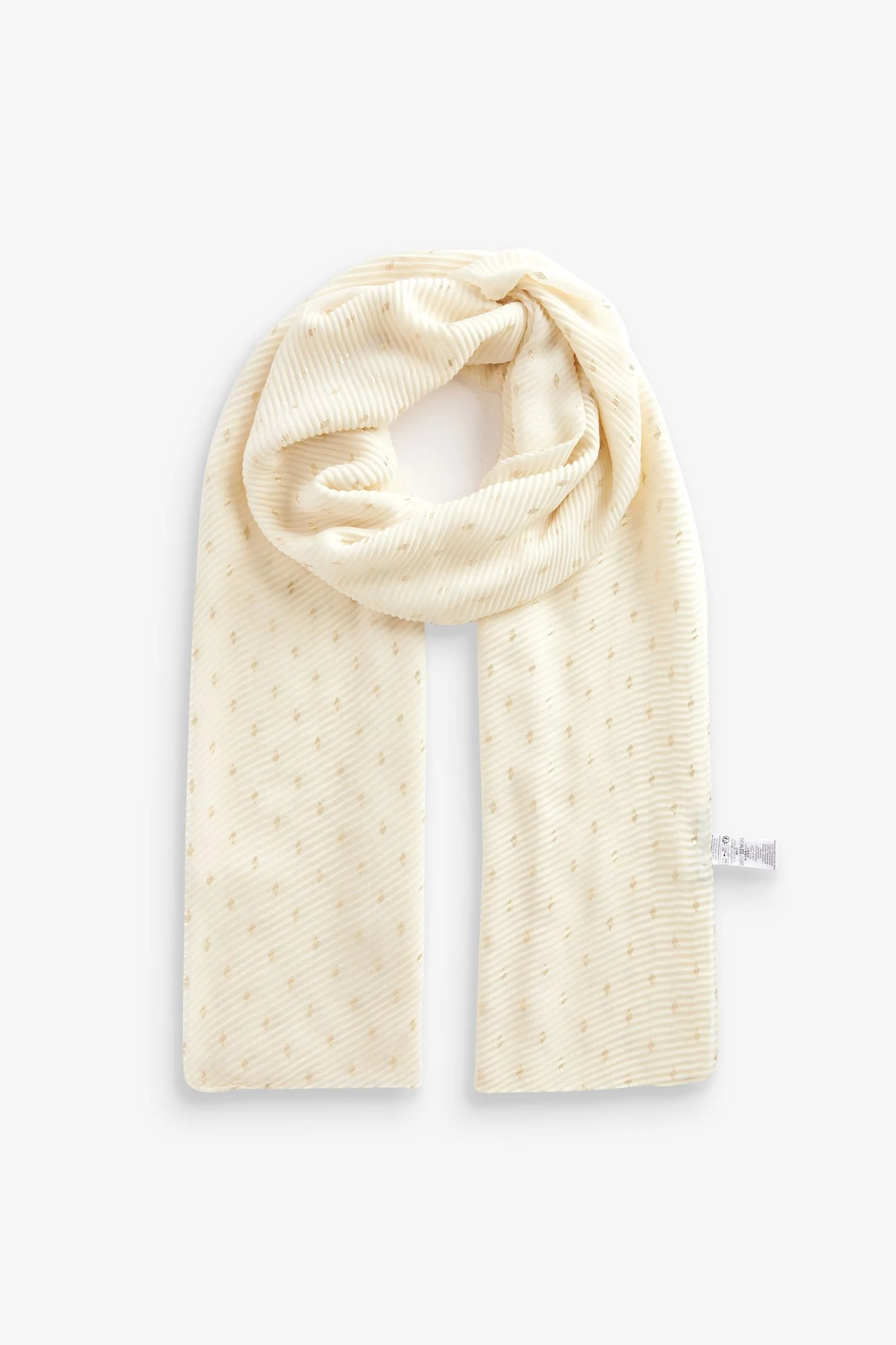 Crema Ecru  - Sciarpa leggera plissescata laminata