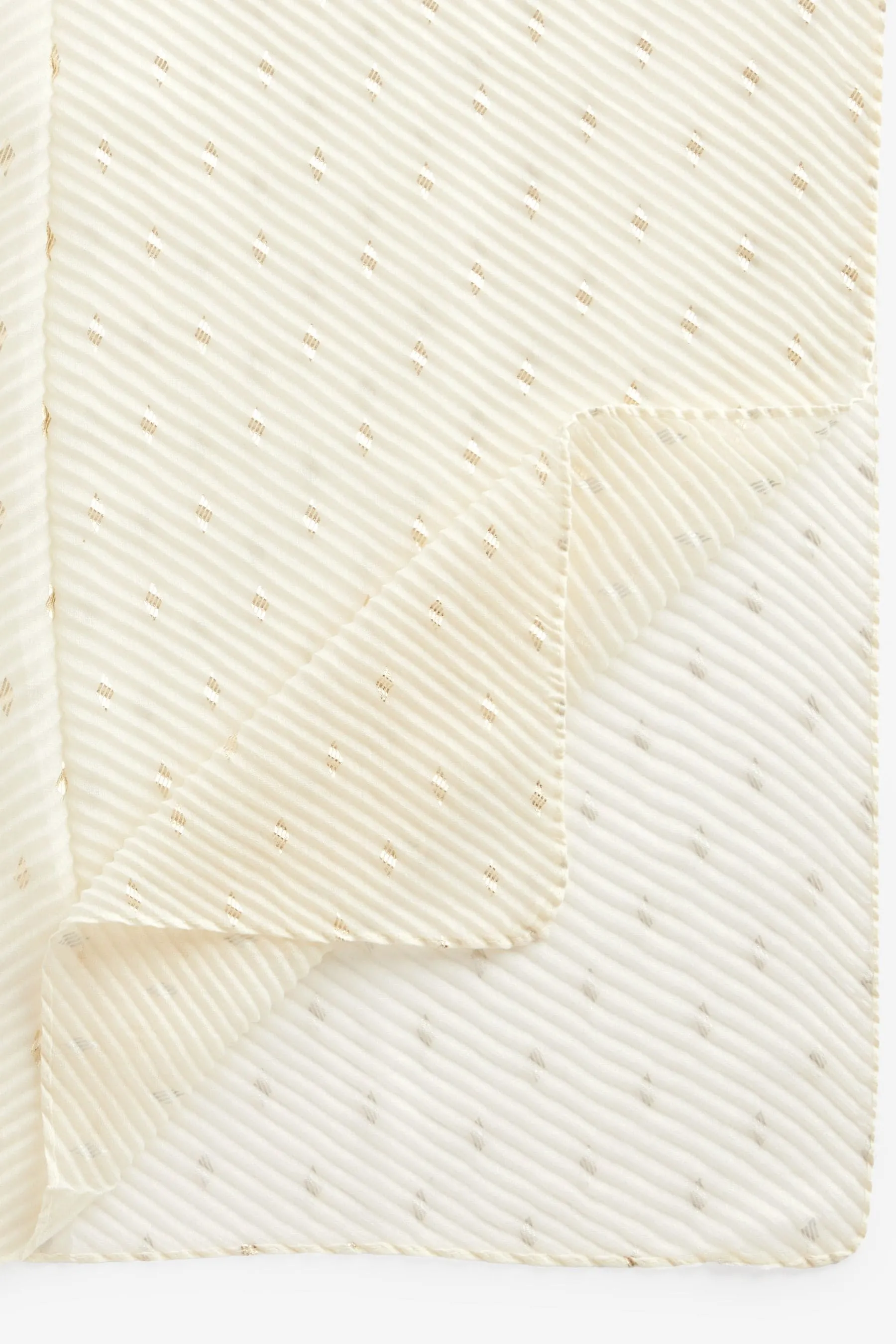 Crema Ecru  - Sciarpa leggera plissescata laminata