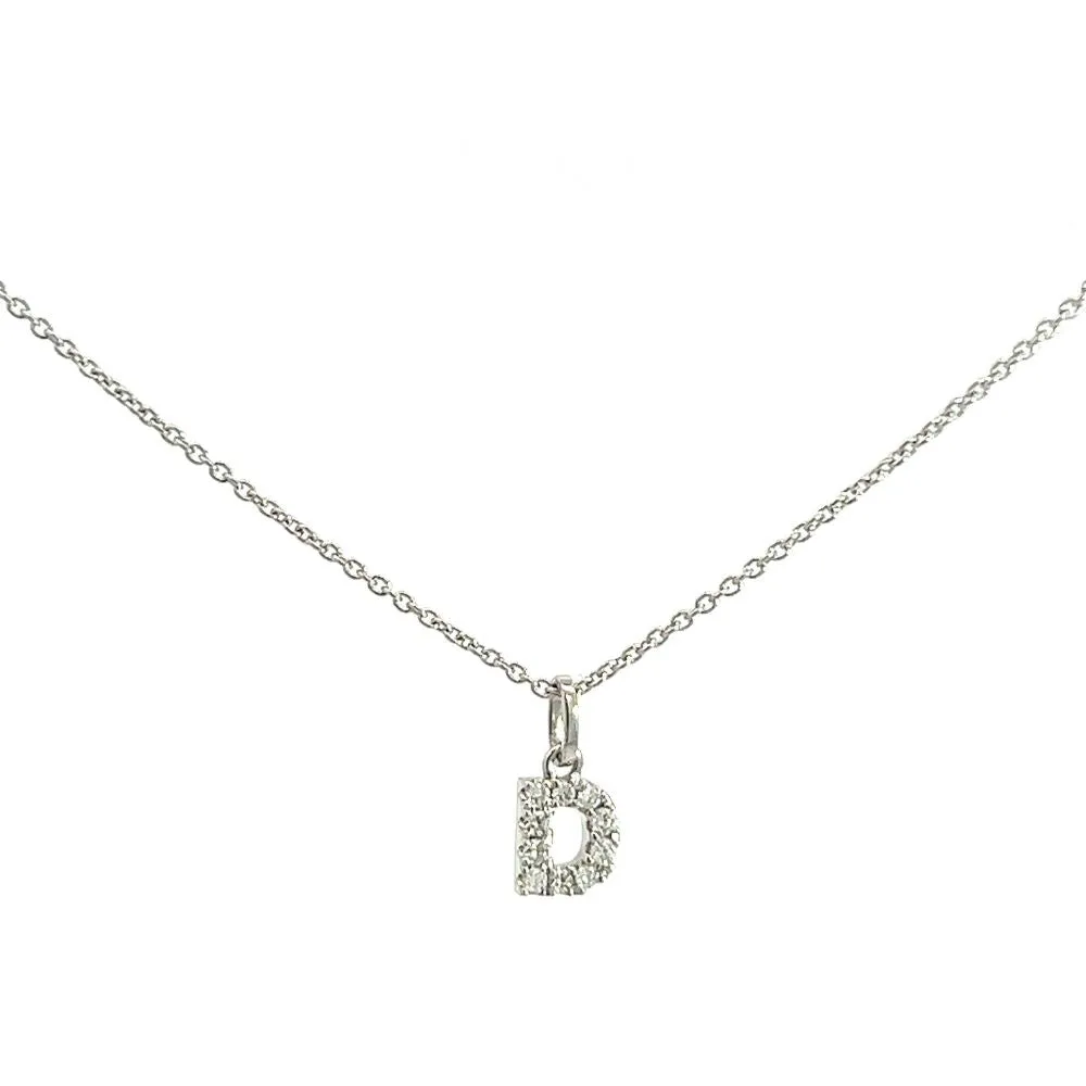 Crivelli Girocollo con Iniziale D in oro bianco e diamanti