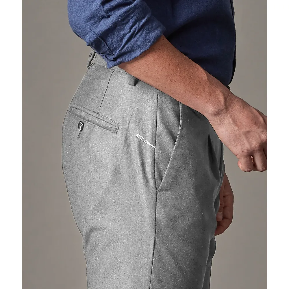 Cruna - Pantalone Raval in Flanella di Lana - 628 - Grigio Roccia - Handmade in Italy - Pantaloni di Alta Qualità Luxury