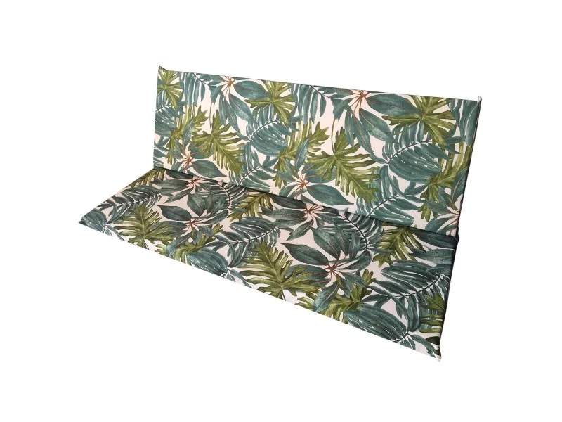 Cuscino per dondolo 3 posti Foglia verde 12x50x150 cm