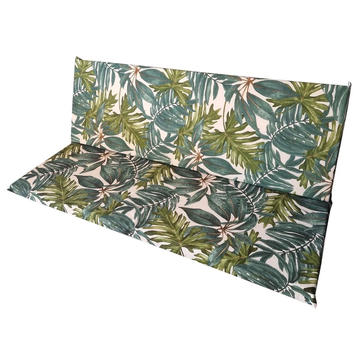 Cuscino per dondolo 3 posti Foglia verde 12x50x150 cm
