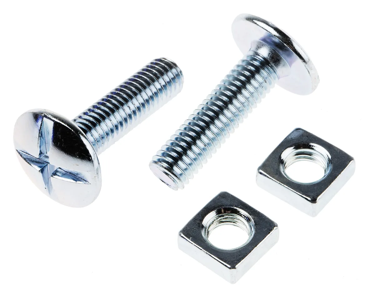 Dado per tetti in Acciaio zincato lucido RS PRO, filettatura M8 x 30mm, guida Phillips