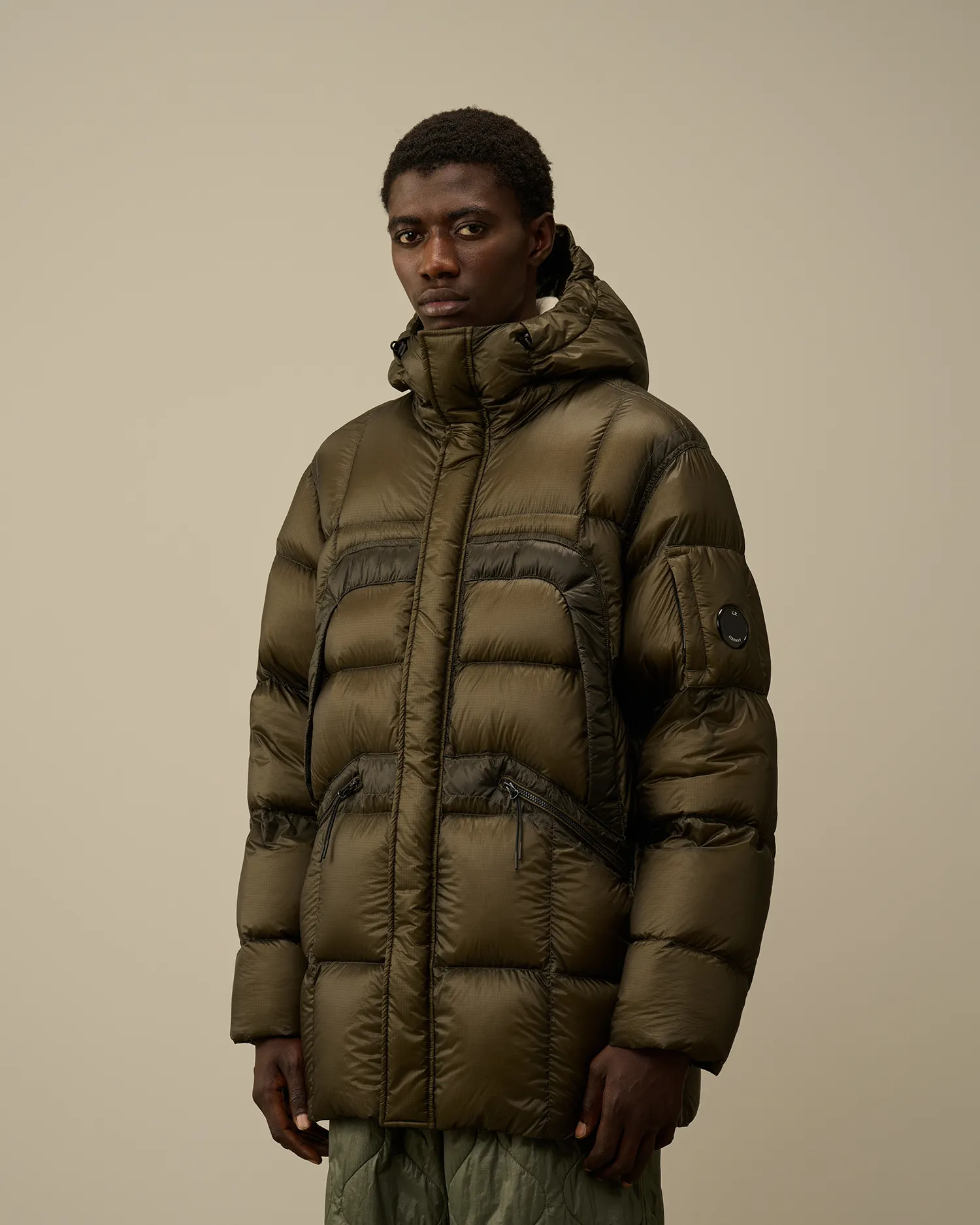 D.D. Shell Hooded Long Down Jacket