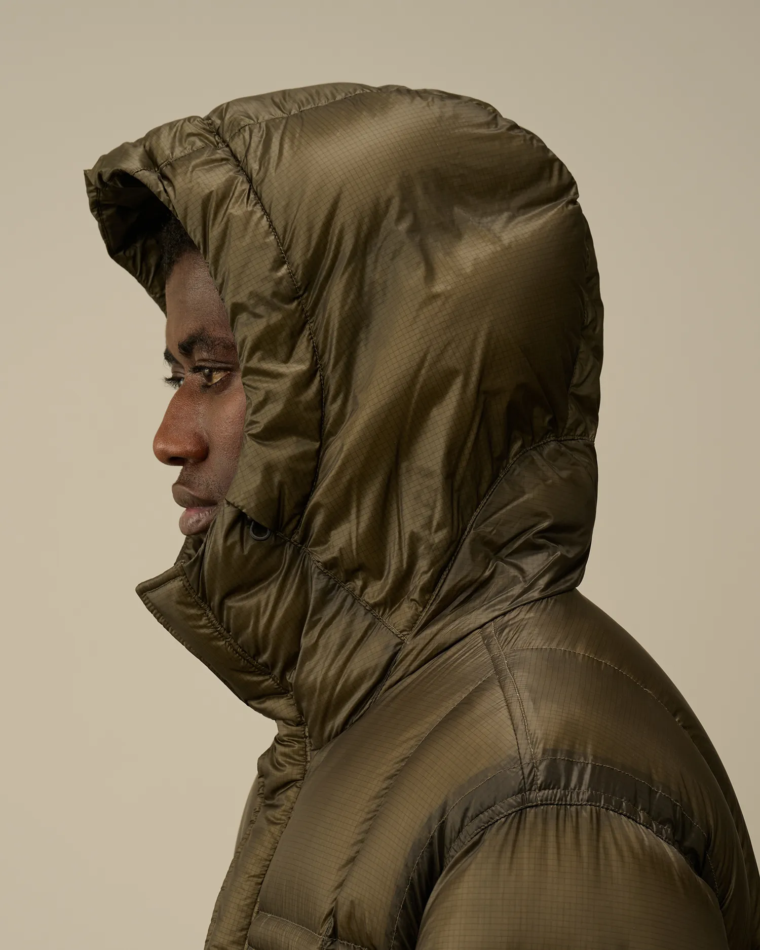 D.D. Shell Hooded Long Down Jacket