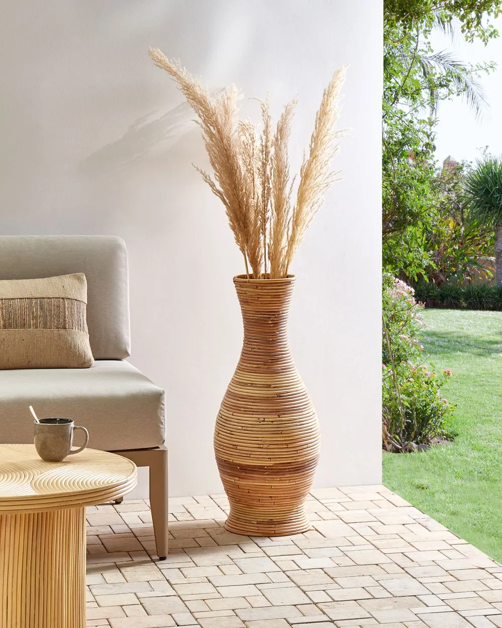 Decorative Vase TRINISA Rattan 70 cm Natural