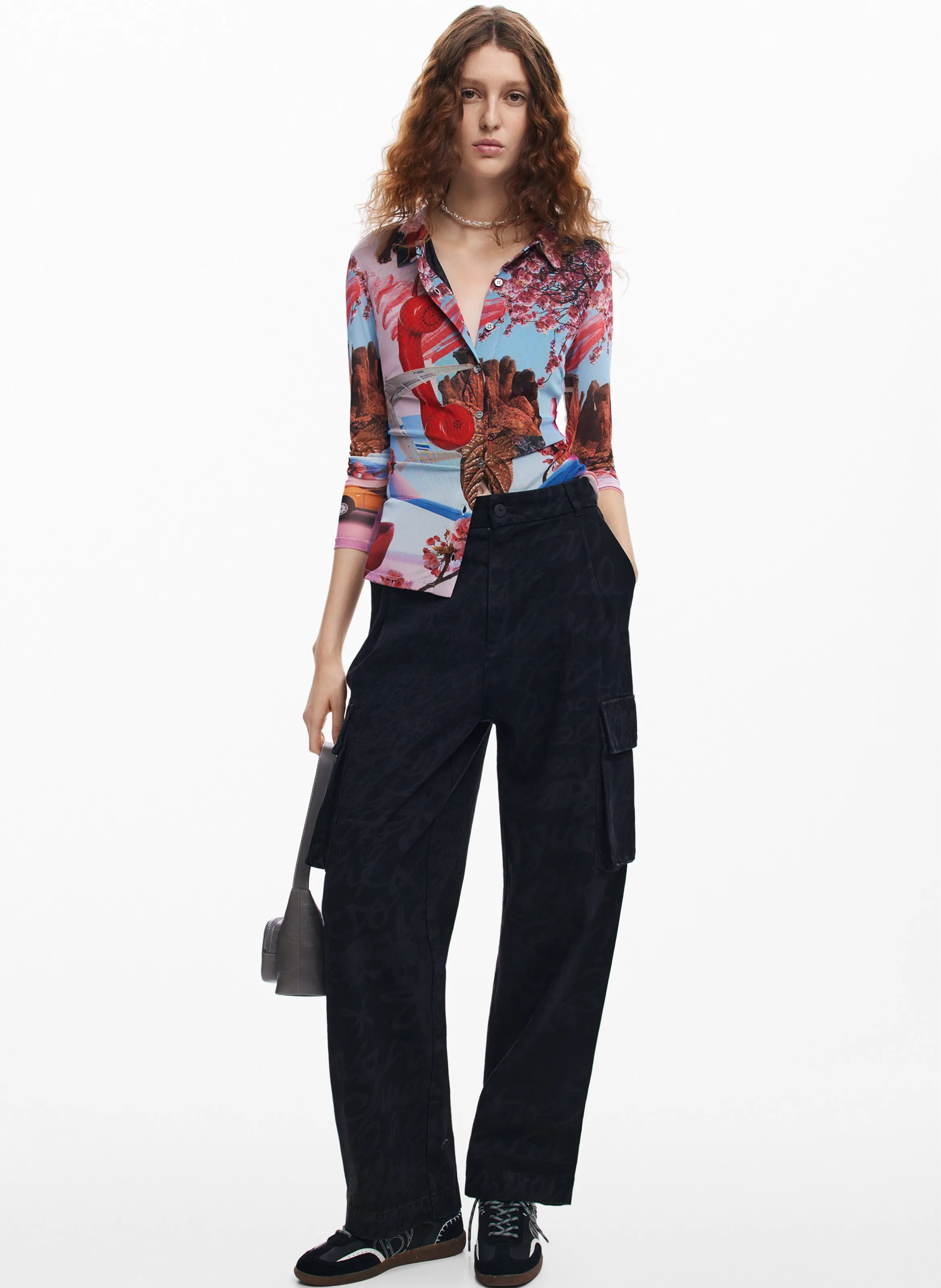  DESIGUAL   Cargo stampato in cotone | Nero