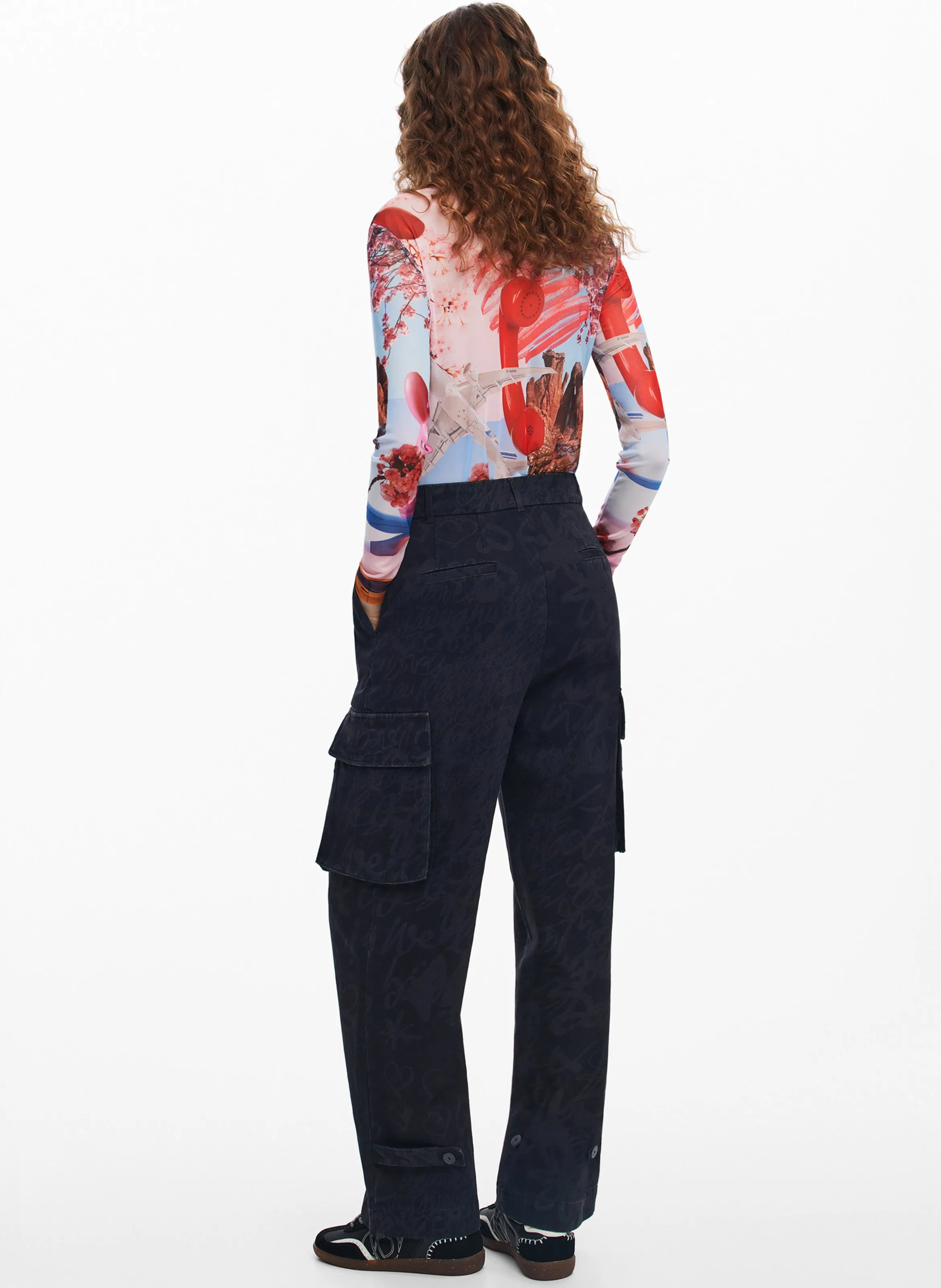  DESIGUAL   Cargo stampato in cotone | Nero